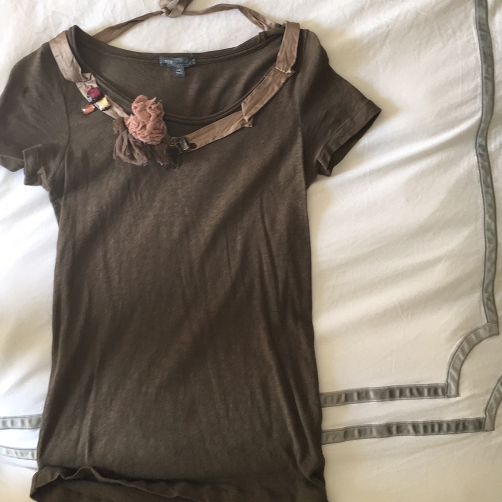 J. Crew Textured Jersey Necklace Tee